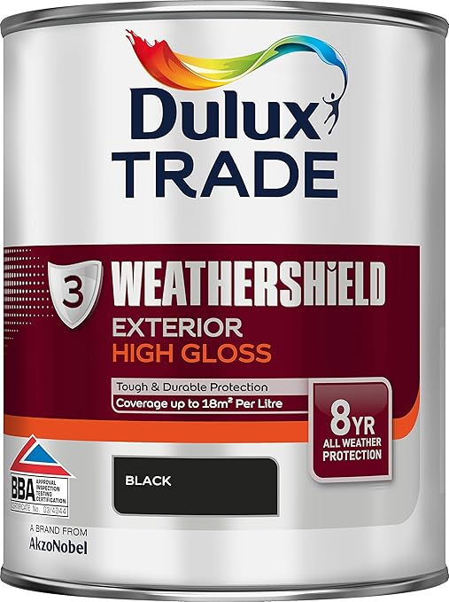 Dulux Trade Weathershield Exterior High Gloss Black 1