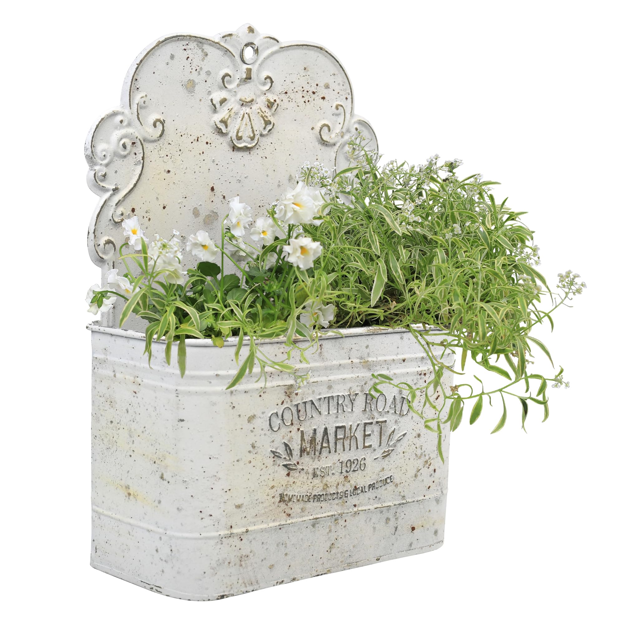 Chic Metal Hanging Planter Basket Rustic Wall Flower Pots Outdoor Plant Pots Decoration