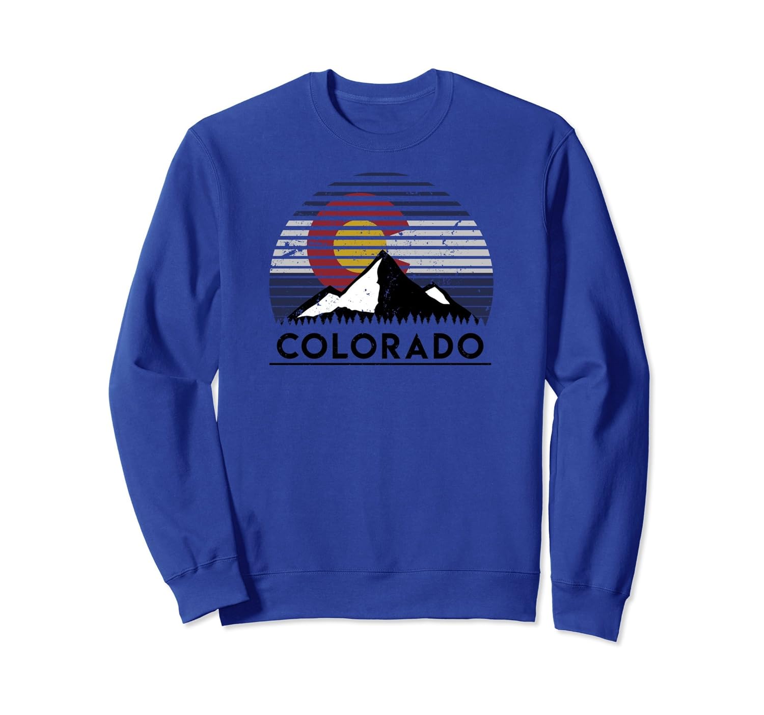 Colorado Flag Mountain Top Premium Crew Neck Sweatshirt-anz