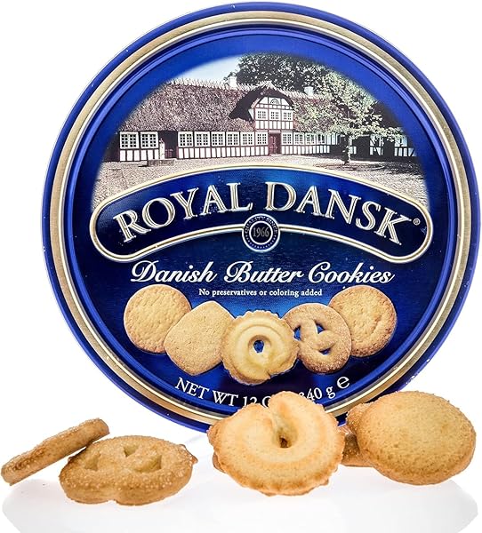 ROYAL DANSK DANISH BUTTER COOKIES, PREMIUM ASSORTED COOKIES IN GIFT TIN, GREAT FOR SHARING AND GIFTING, 12 OZ