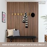 keypak 6 Matte Black Coat Hooks on Ash Board 68cm Modern Wall Mounted Rack view 6