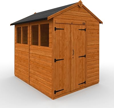 TigerFlex Shiplap Apex Shed 8x6 ft Double Door Red Cedar Garden Wooden