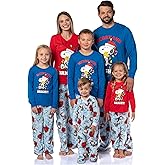 MJC Peanuts Christmas Pajamas Snoopy Merry & Bright Holiday Matching Family Adult Kids and Toddlers Pajama Set
