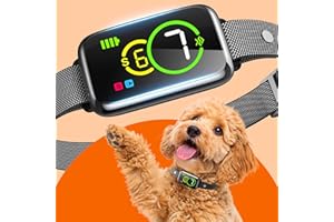 NQQHNN 1S Stop Barking Smart Dog Bark Collar, Humane Anti Barking Device with Beep & Vibration, 7 Adjustable Sensitivity, Ultra-Light Bark Collar for Small Medium Large Dogs IP67 Waterproof Indoor Outdoor