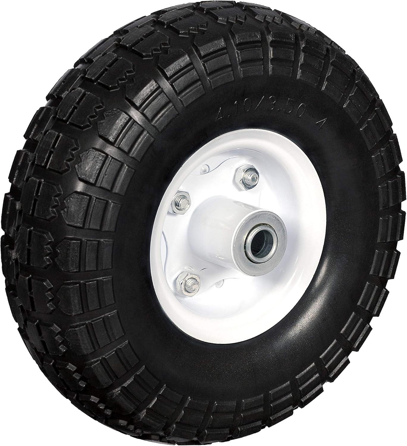 Professional EZ Travel Collection, Heavy Load Flat Free Extra Wide Wagon Dolly Cart Tire (10" / 5/8" Center Hold Shaft)