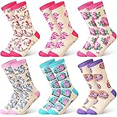 Bonuci 6/12 Pairs Cute Axolotl Socks Axolotl Valentine's Gifts for Women Funny Novelty Crew Sock for Axolotls Lover Stuff