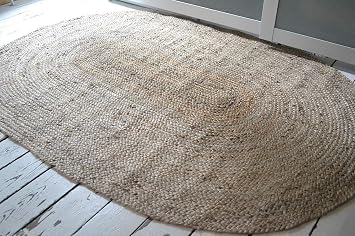 Amazon De Rugsite Teppich 100 Jute Oval 150 X 215 Cm