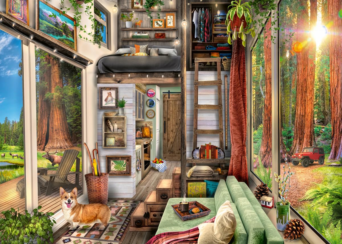 Photo 1 of Ravensburger Redwood Forest Tiny House 1000 Piece Jigsaw Puzzle for Adults - 12000634 - Handcrafted Tooling, Made in Germany, Every Piece Fits Together Perfectly