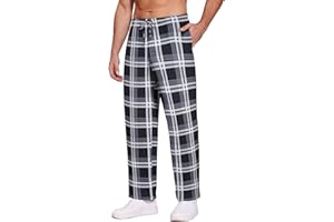 Ekouaer Men's Pajama Pants Plaid Pj Lounge Pants Soft PJ Bottoms with Pockets & Drawstring S-XXL
