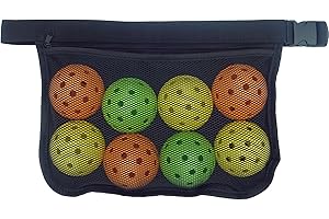 Tannius Adjustable Pickleball & Tennis Ball Holder Waist Pouch - Mesh Hip Bag Carrier for Men, Women, Teens - Holds 8-10 Ball