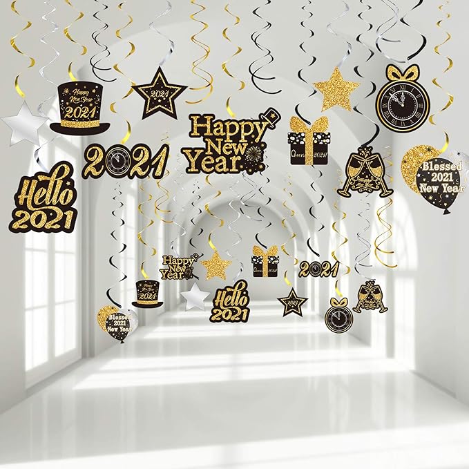 New Years Eve Party Hanging Swirls Decorations