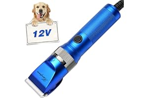 Hansprou Dog Grooming Clippers, Professional 12V Heavy Duty Pet Clippers, Large Dog Shaver for Thick Coat,Plug-in Pet HairTrimmer with Guard Combs Brush for Dogs Cats
