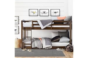 DHP Sierra Twin Bunk Bed, Mocha Finish, Solid Wood Construction, Small Space Living Approved