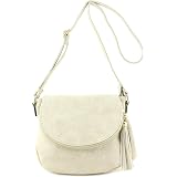 Tassel Accent Crossbody Bag With Flap Top - 10.5x9x4.5 Inch, Adjustable Strap, Faux Leather - View #2