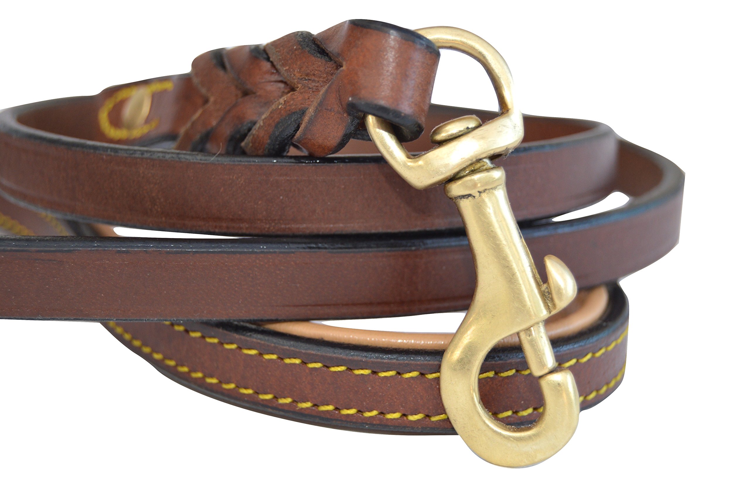 Soft Touch Collars Leather Braided Dog Leash, Brown 4ft x 1/2 Inch Wide, Recommended for Small Dogs โ image 1