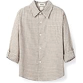 ScHaXjm Boys' Long Sleeve Plaid Pure Cotton Button Down Shirt 3-10 Years