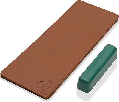BeaverCraft Leather Strop for Knife Sharpening Stropping Kit Polishing Compound