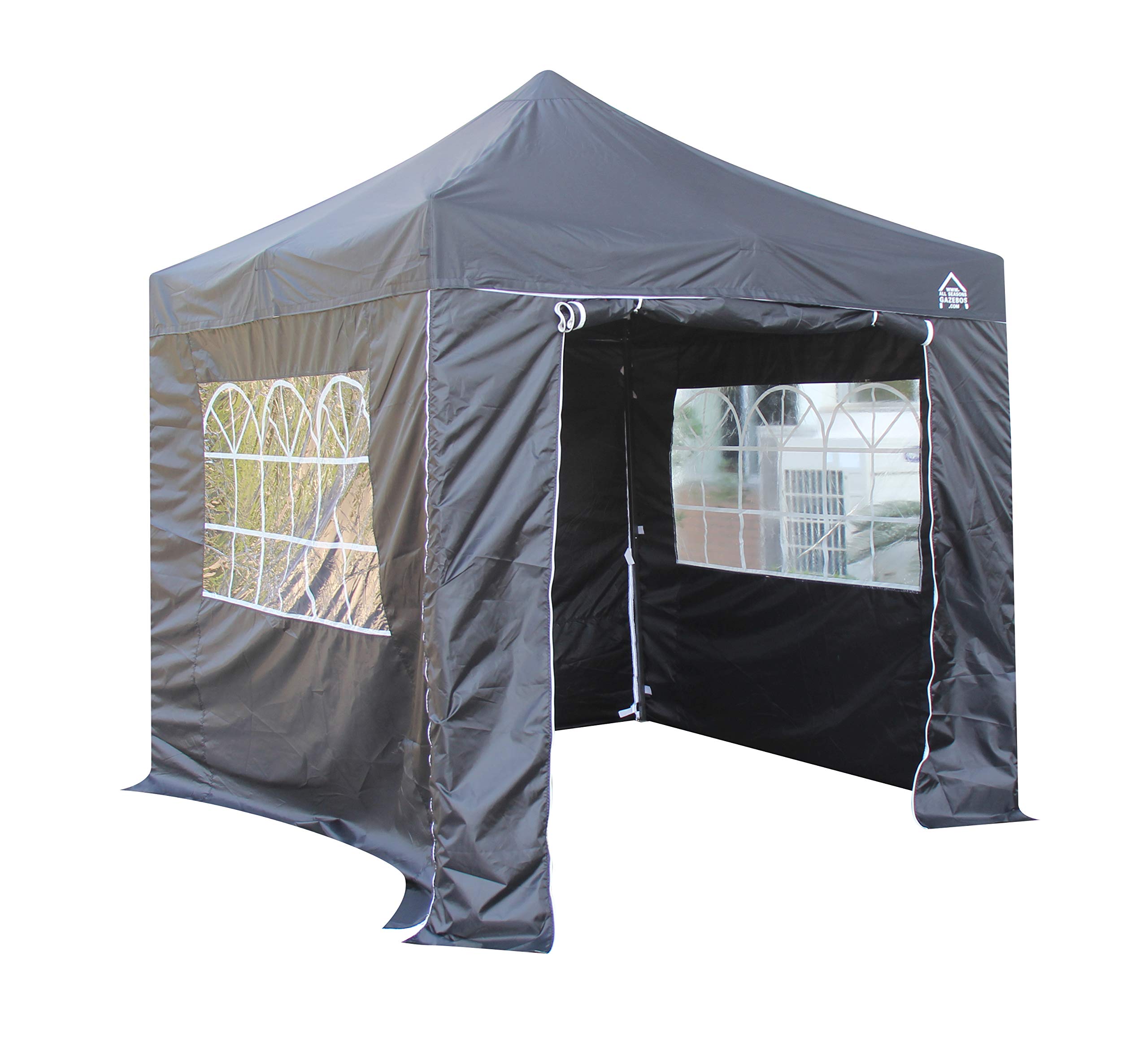 All Seasons Gazebos 2.5x2.5 Fully Waterproof Pop up Gazebo With 4 Zip up Sides and Accessories - Black — image 1