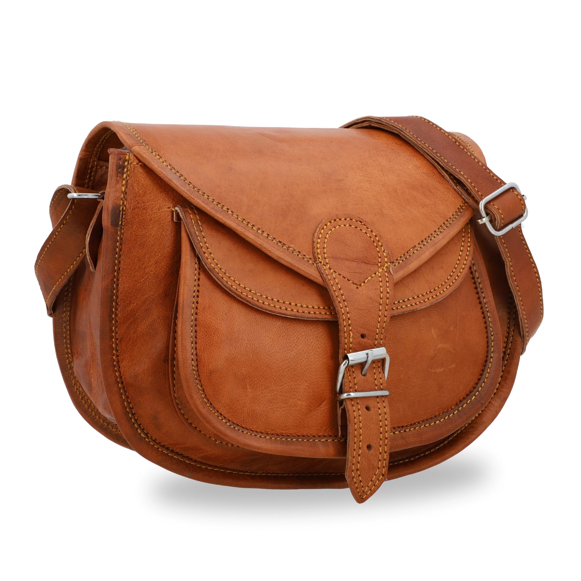 Gusti Shoulder Bag Leather - "Evelyn" Ladies Handbag Cross-Body Bag Brown small