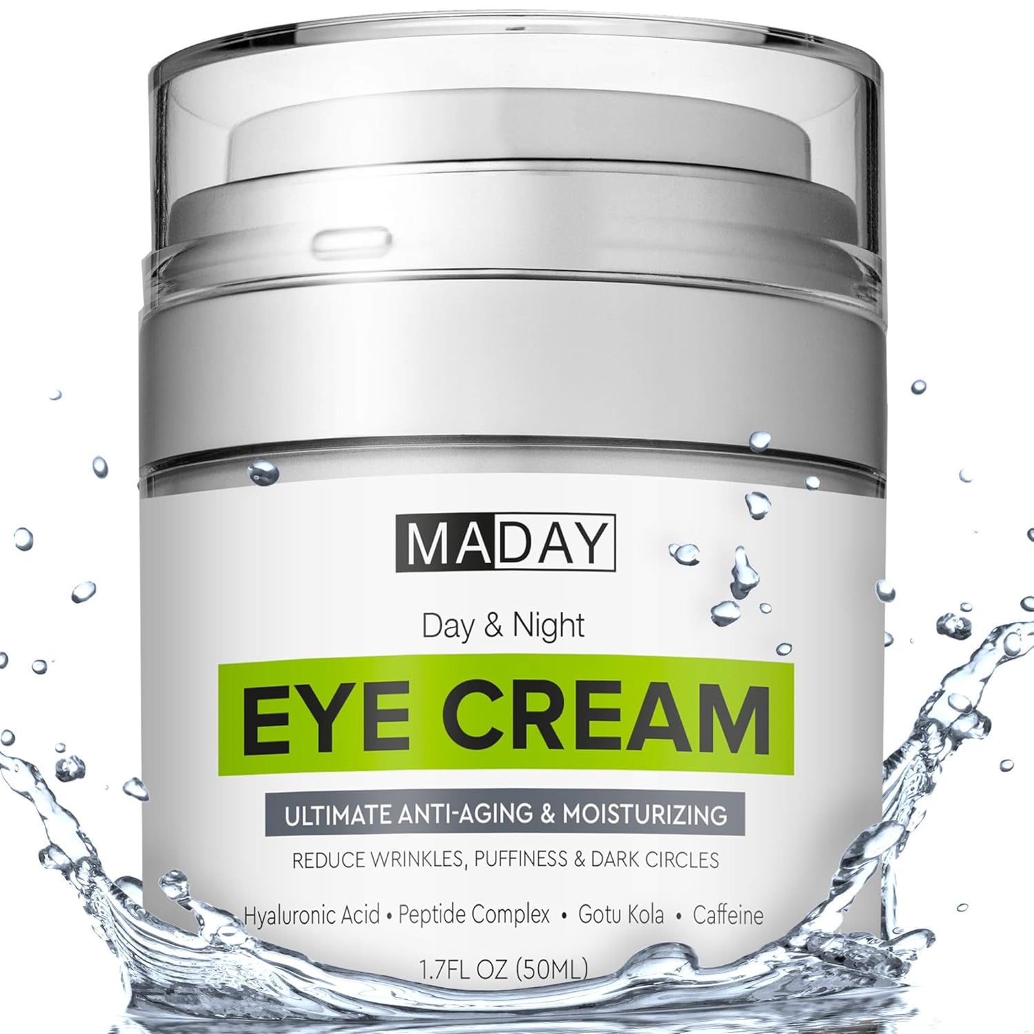 Eye Cream - Reduce Dark Circles, Puffiness and Under Eye Bags - Effective Anti-Wrinkles Treatment - Anti-Aging Eye Gel with Hyaluronic Acid, Gotu Kola Extract, Caffeine - Refreshing Eye serum: Beauty