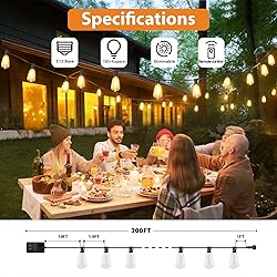 Brightever 200FT Outdoor String Lights with