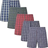 JupiterSecret Men's 100% Cotton Boxer Shorts, Men's Classic Fit Woven Underwear, 5 Pack / 10 Pack
