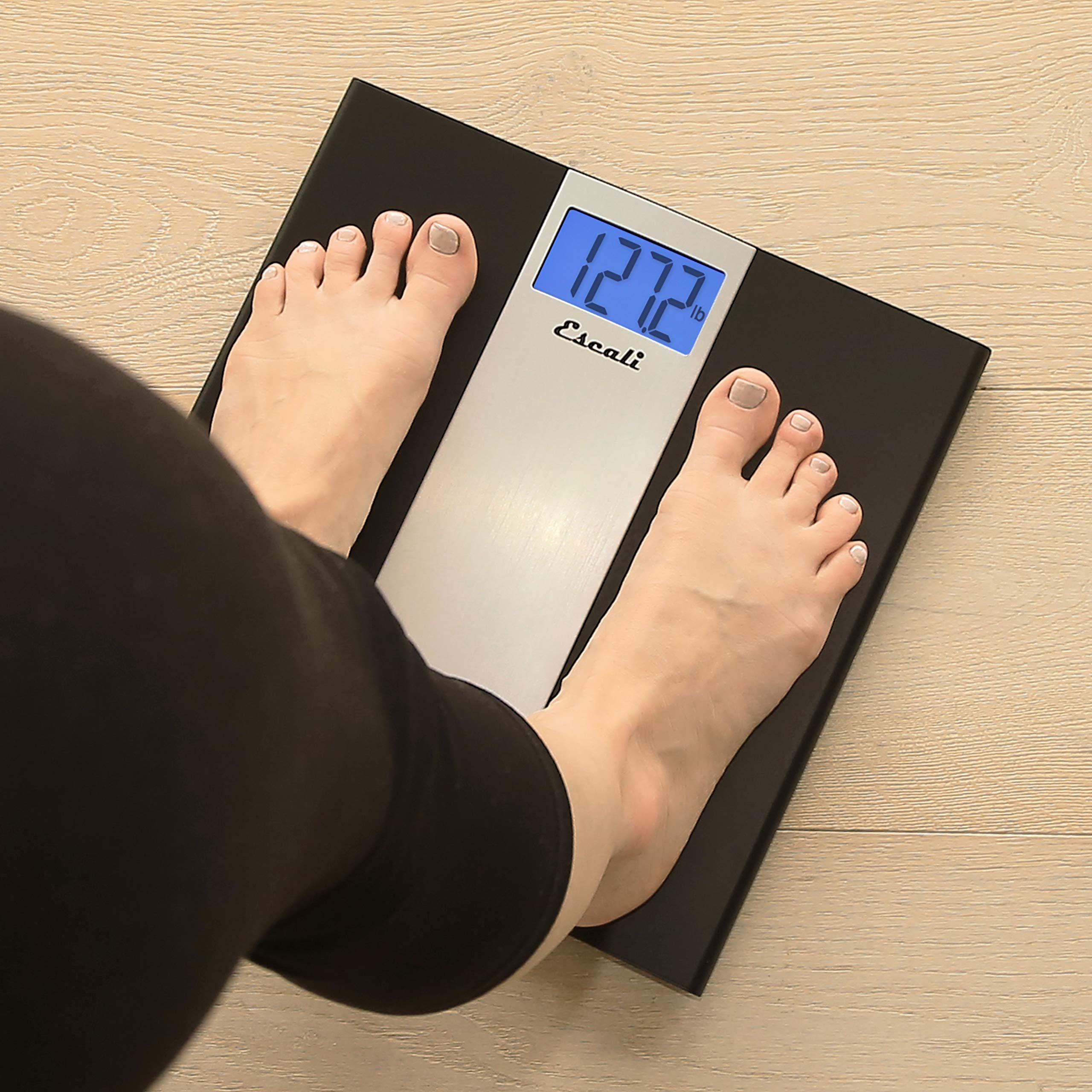 Escali Ultra Slim Digital Bathroom Scale for Body Weight, Bath Scale, High Capacity of 400 lb, Batteries Included