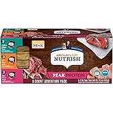Nutrish Peak Protein Wet Dog Food Variety Pack, High Protein, Grain Free, 3.5oz Cups (Pack of 9), 2 Count (Rachael Ray)