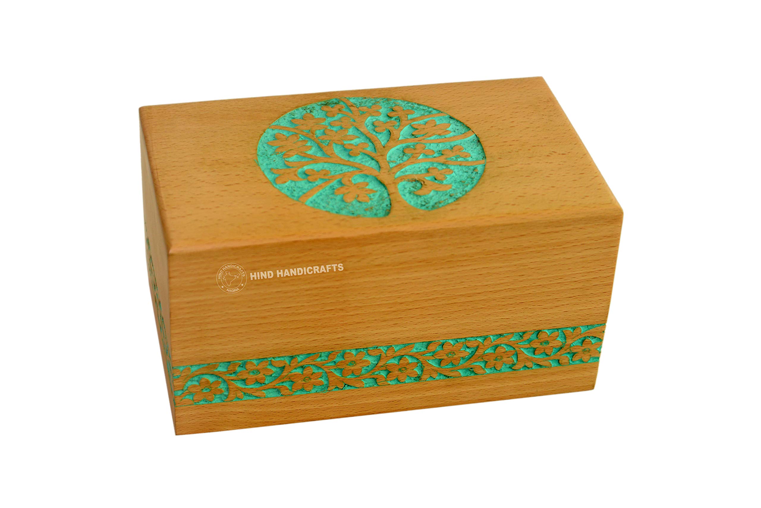 Handcrafted Wooden Cremation Urn for Human Ashes – Adult Large Memorial Box – Solid Rosewood Funeral Keepsake for Burial & Memorials (9" x 5.5" x 4.5" - 160lbs or 72kg)