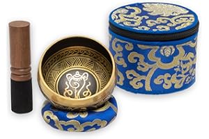 WISH WELL Tibetan Singing Bowl Set 4" – Handcrafted in Nepal with Storage Case – Meditation Sound Bowl for Sound Healing, Sound Bath, Reiki, Yoga, Mindfulness & Meditation Accessories