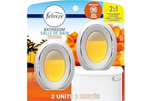 Febreze Bathroom Air Freshener, Odor-Fighting, Plug In Alternative, Air Fresheners for Home and Bathroom and Kitchen, Closet 