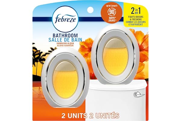 Febreze Bathroom Air Freshener, Odor-Fighting, Plug In Alternative, Air Fresheners for Home and Bathroom and Kitchen, Closet