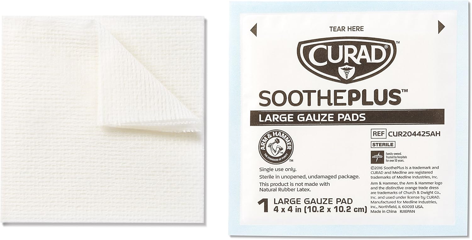 Curad SoothePlus Medium Non-Stick Pads: Health & Personal Care