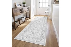3x8 Runner Rugs for Hallway, Vintage Rug Boho Washable Rug with Non-Slip Backing, Deerly Indoor Carpet for Bedroom Kitchen En