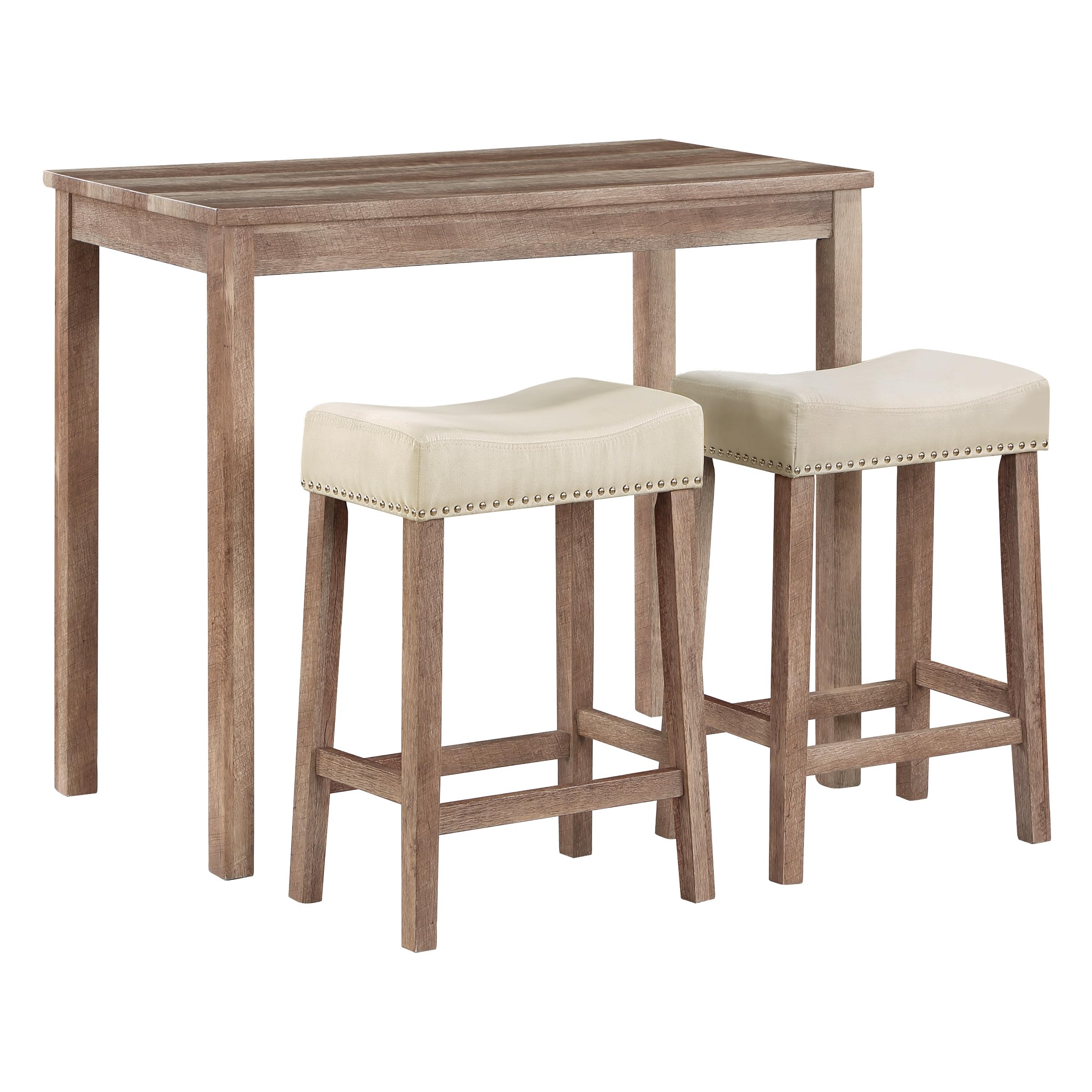 Photo 1 of ** MISSING BOXES **
OSP Home Furnishings Celina Farmhouse Counter Height Dining Set, 3-Piece, Woodgrain Natural Wood Finsh