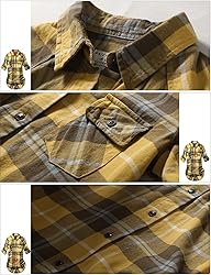 Match Womens Button Down Flannel Plaid Shirts roll