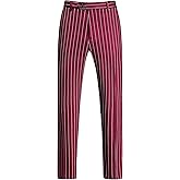 MOGU Men’s Striped Slim Fit Dress Pants – Lightweight Flat Front Pinstripe Suit Trousers, Business Casual Slacks