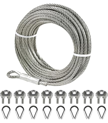 Amazon.com: 7 x 19 Galvanized Aircraft Cable Wire Rope 1/4