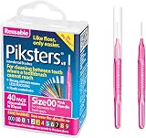 Piksters Interdental Brushes 40 pk Size 00 Pink for Tight Gaps Braces