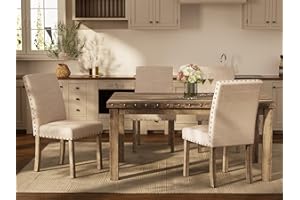 Morden Fort 5 Piece Dining Table and Chair Set Rectangular Kitchen Table Set, Vintage Style and Modern Decoration Dining Tabl