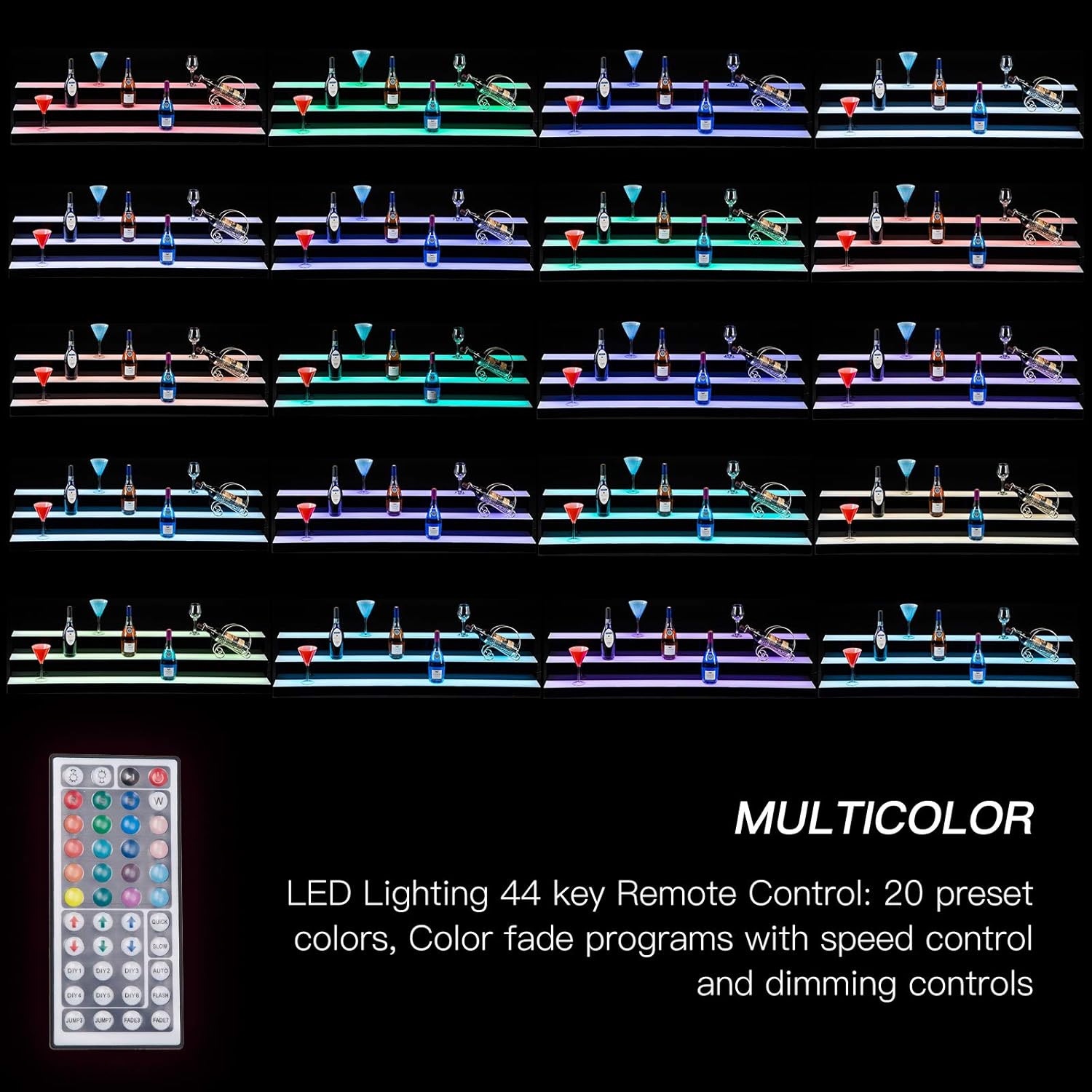 Storage & Organization SUNCOO LED Lighted Liquor Bottle Display 60 3