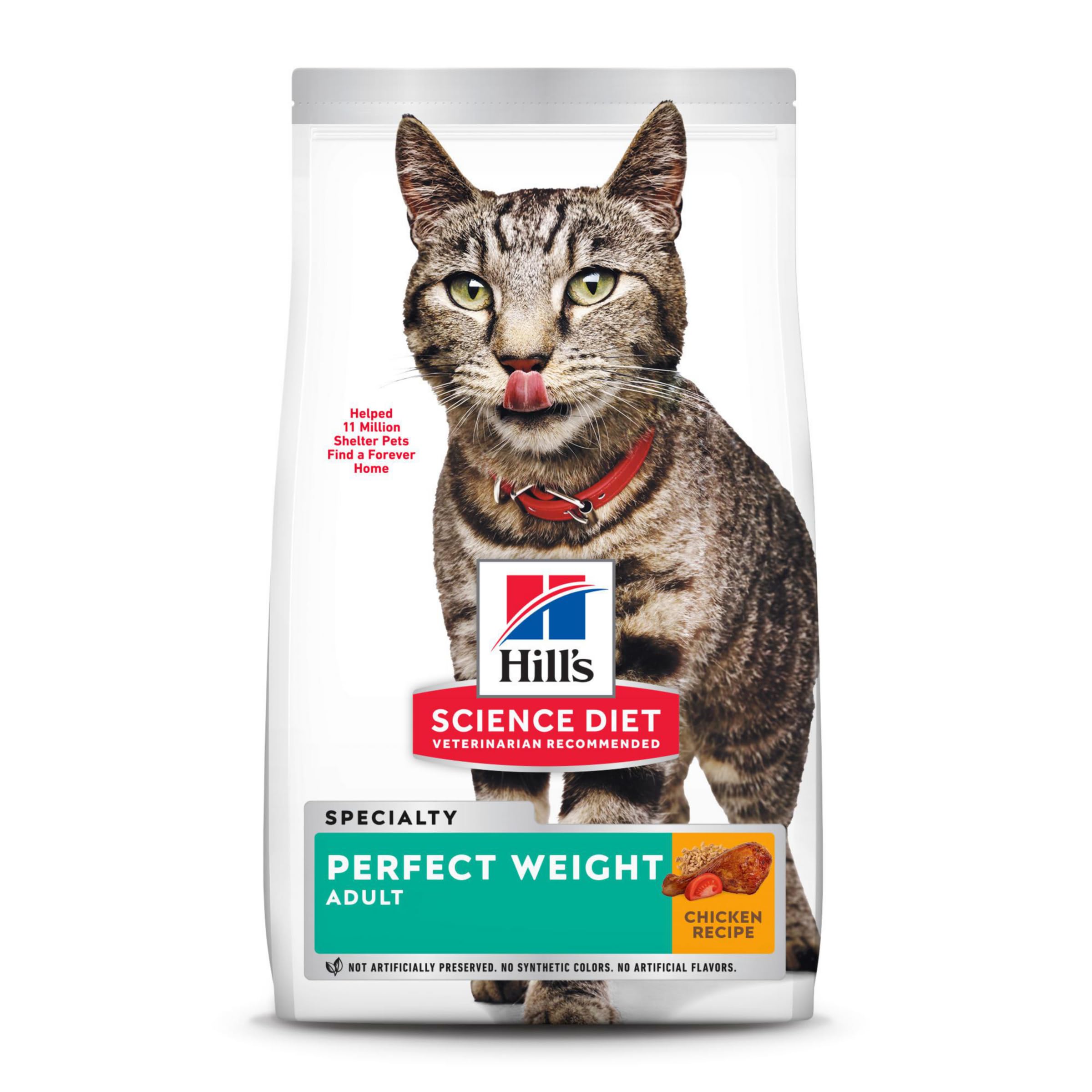 Hill's Science Diet Dry Cat Food, Adult, Perfect Weight for Healthy Weight & Weight Management, Chicken Recipe, 15 lb. Bag