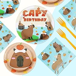 96 Pcs Capibara Birthday Party Supplies Cute