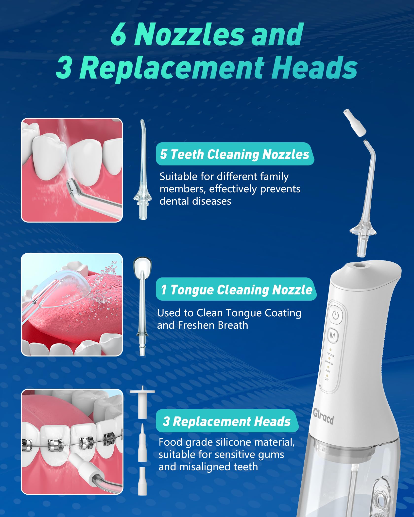 Water Flossers for Teeth Cordless,Professional Electric Flosser Featuring Waterfall Microbubble Technology with DIY Modes,White Waterproof Dental Water Jet Flosser for Oral Cleaning and Braces Care