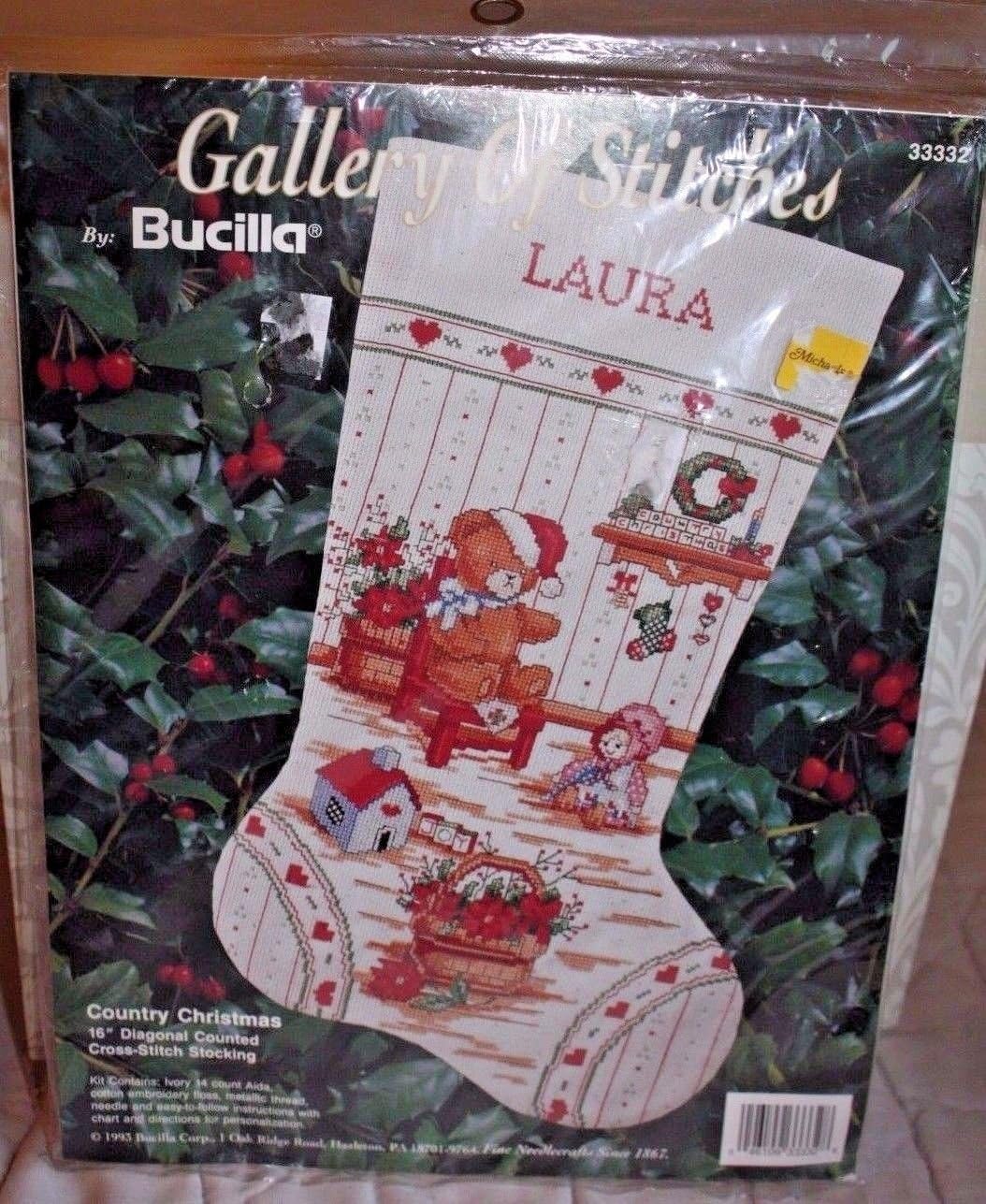 Bucilla Counted Cross Stitch Country Christmas Stocking Kit 33332