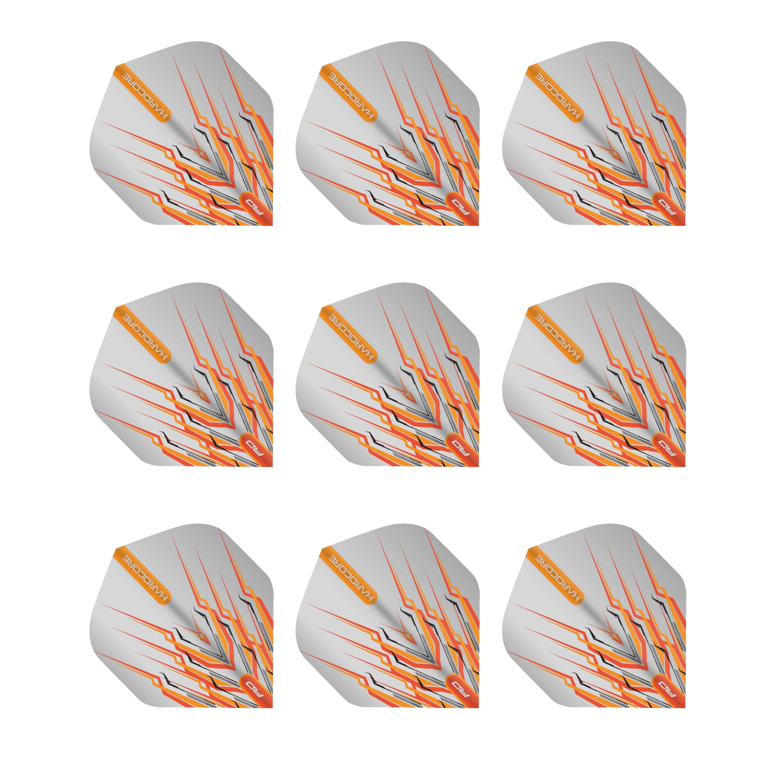 RED DRAGON Peter Wright Snakebite Hardcore Mohawk Orange Dart Flights - 3 Sets Per Pack (9 Flights in Total)