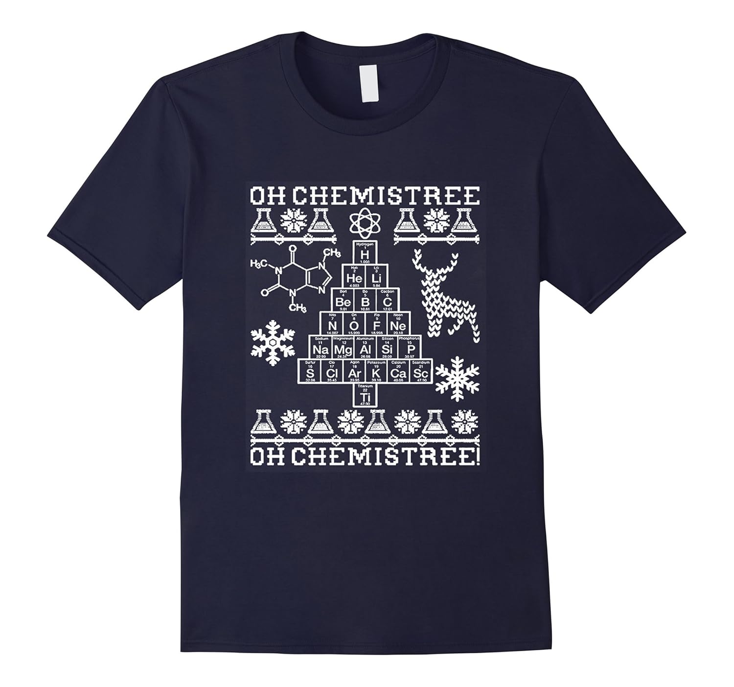 OH CHEMISTREE FUNNY CHRISTMAS T SHIRTS-Rose