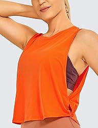 CRZ YOGA Pima Cotton Cropped Tank Tops for Women
