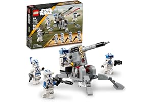 LEGO Star Wars 501st Clone Troopers Battle Pack 75345 Toy Set, Buildable AV-7 Anti Vehicle Cannon with 4 Clone Trooper Minifigures, Portable Travel Toy, Great Stocking Stuffer for Kids Ages 6+