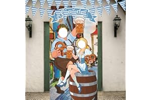 Iceyyyy Oktoberfest Photo Prop Set - 6 x 3.3ft Oktoberfest Photo Door Banner Backdrop Props and 22ft Oktoberfest Bavarian Flag Pennant Banner for German Oktoberfest Themed Party Decorations